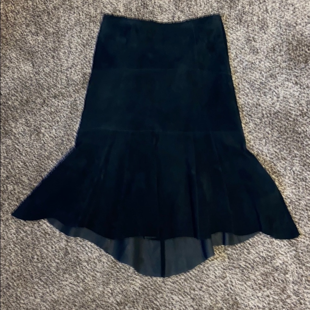 CAbi leather suede black skirt. Size 8